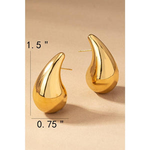 Gold Teardrop Medium Earrings