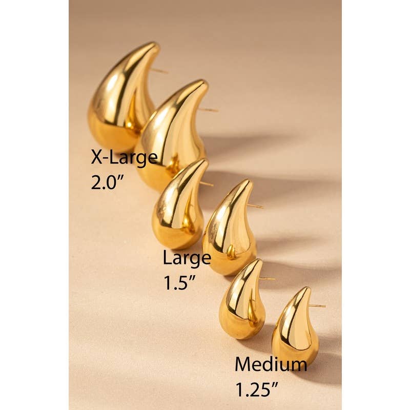 Gold Teardrop Medium Earrings