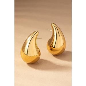 Gold Teardrop Large Earrings