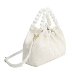 Melie Bianco - Josie White Small Straw Top Handle Bag
