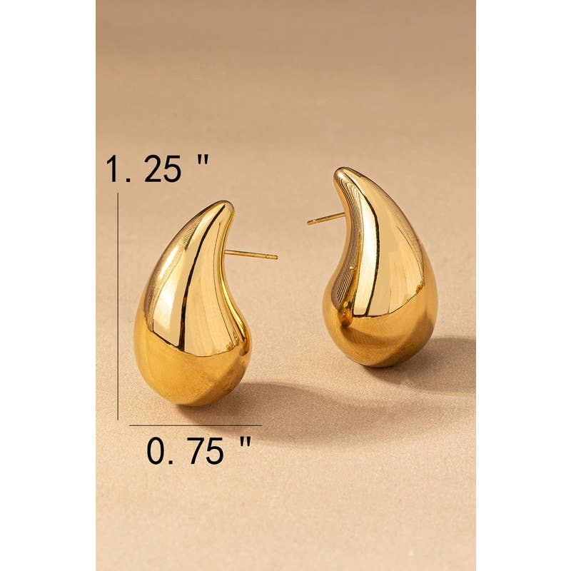 Gold Teardrop Small Earrings