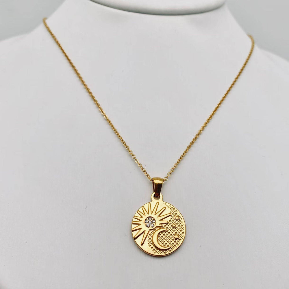 Multi-style Star Moon Sun Stainless Steel Pendant Necklace