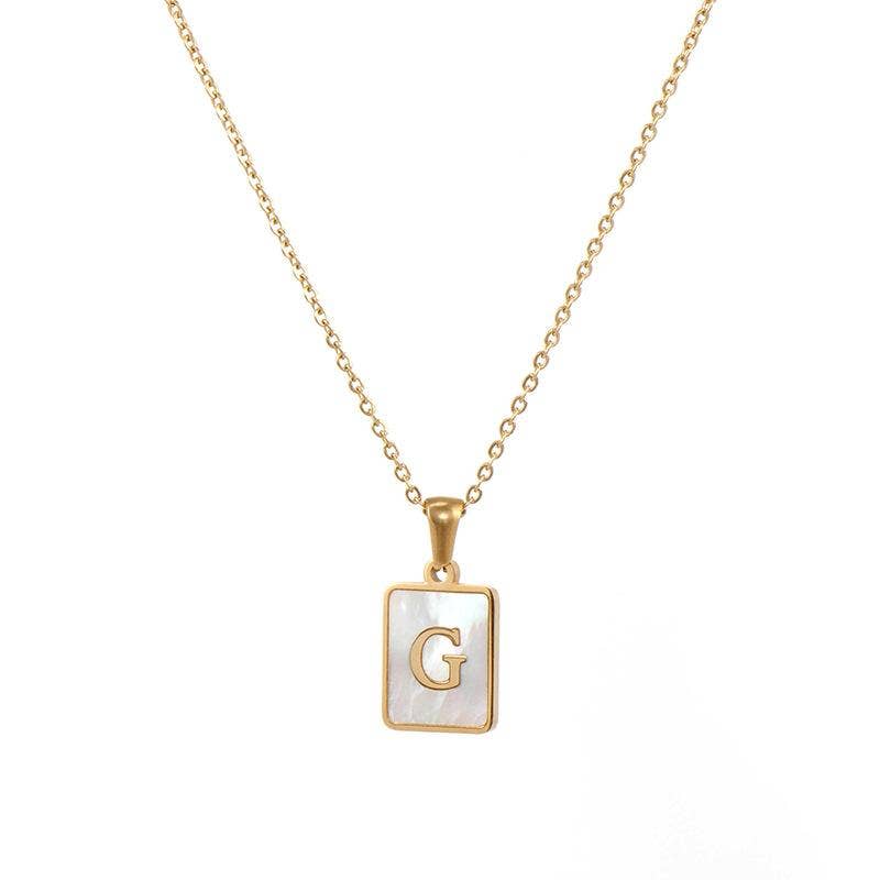 Square Initial Necklace