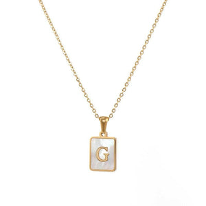 Square Initial Necklace