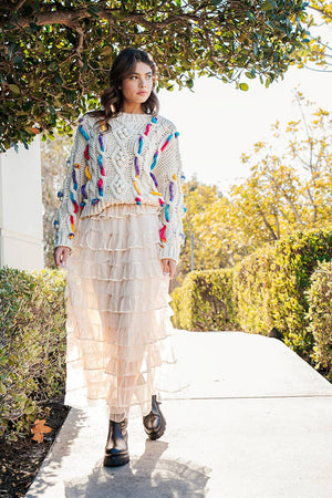 Entangled in Time Crochet Knit Sweater