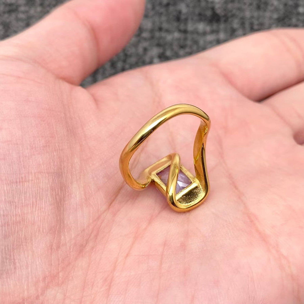 Purple Zircon 18K Gold Plated Ring