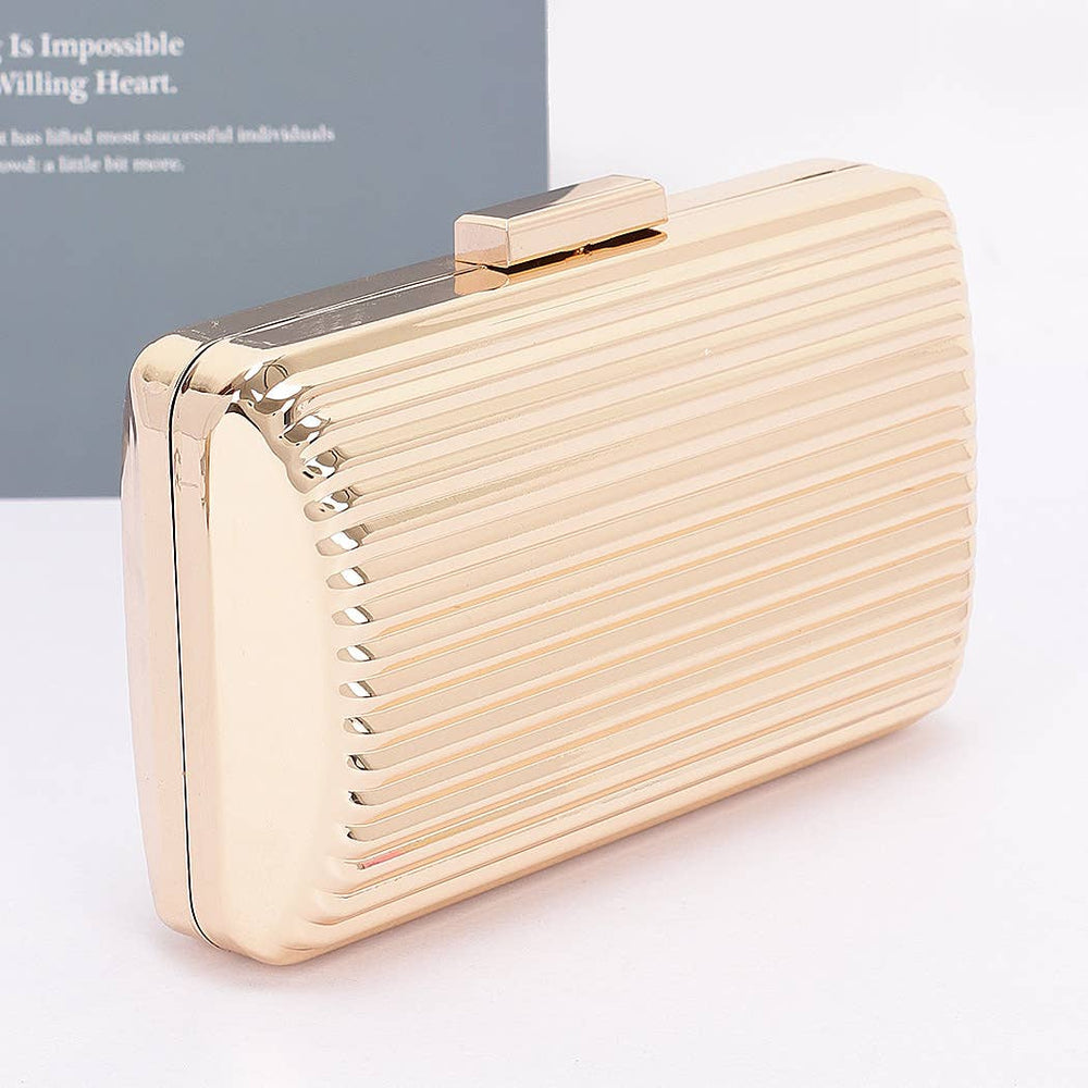 Metal Case Clutch: Silver