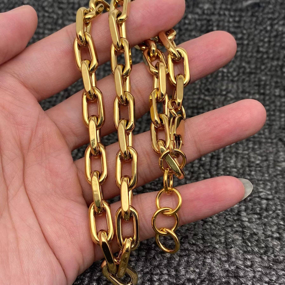 18K Gold Plated Stainless Steel Thick Chain Necklace