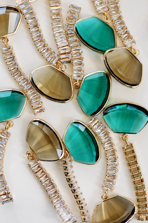 St Armands Designs of Sarasota - Emerald Swingy Diamond Drops