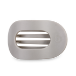 TELETIES - Round Flat Hair Clip | Large | Silver Flames