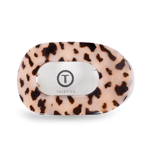 TELETIES - Round Flat Hair Clip | Large | Blonde Tortoise