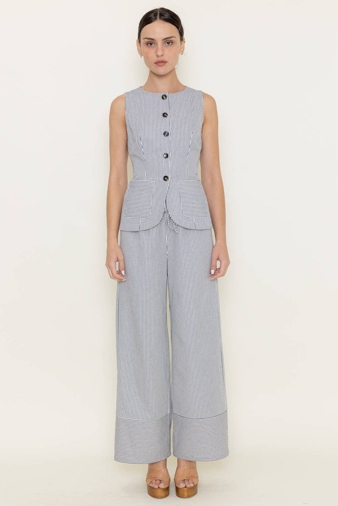 Striped Button Vest