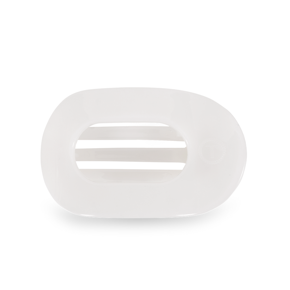 TELETIES - Round Flat Hair Clip | Small | Coconut White