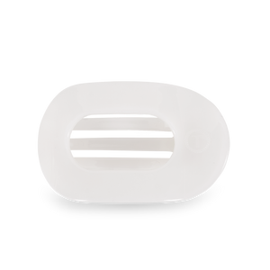 TELETIES - Round Flat Hair Clip | Small | Coconut White