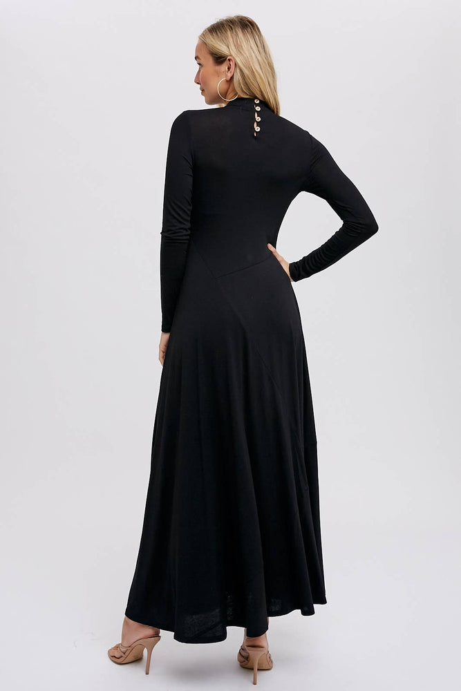 Classic Black Knit Maxi Dress