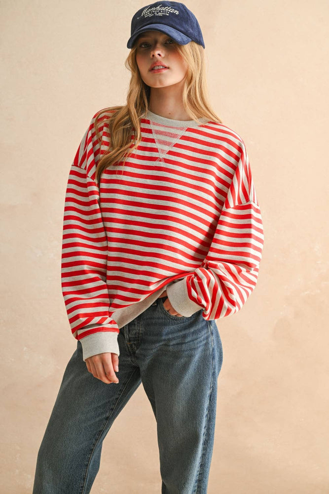 Red Stripe Pullover