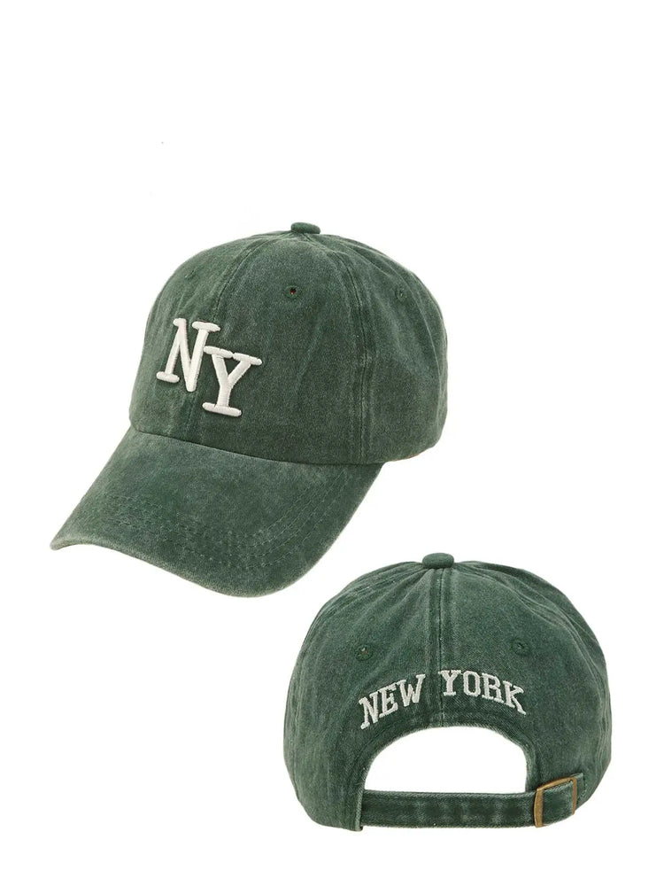NY Mineral Wash Baseball Cap -Green