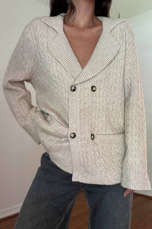 Oatmeal Cable Knit Cardigan