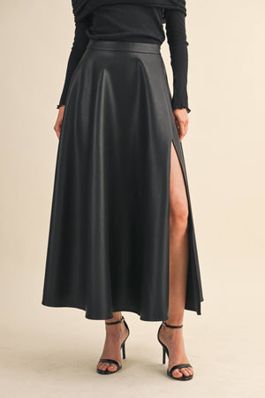 Vegan Black Maxi Skirt