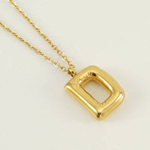 Bubble Shape Initial Pendant Necklace