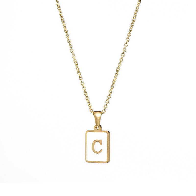 Square Initial Necklace
