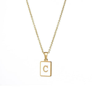 Square Initial Necklace