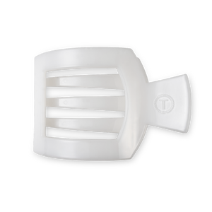 TELETIES - Square Flat Hair Clip | Medium | Coconut White
