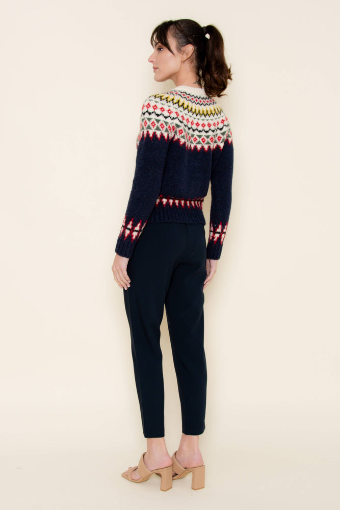 Fair Isle Knit Sweater Cardigan