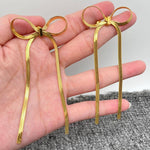 Chain Fringe Bow 18K Gold Plated Earrings