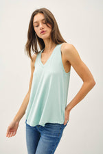 Soft V-Neck Tank: Seafoam