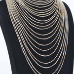 Silver Rhinestone Layered Necklace