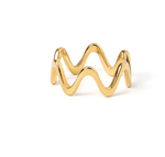 HoopLa Style - Zig Zag - Wave Stacking Steel 114K Band Ring: 6