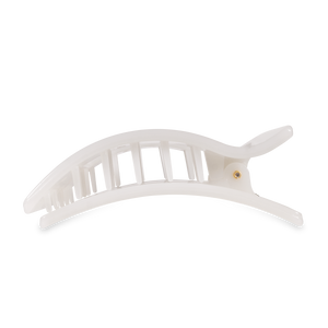 TELETIES - Flat Rectangle Hair Clip | Large | Coconut White