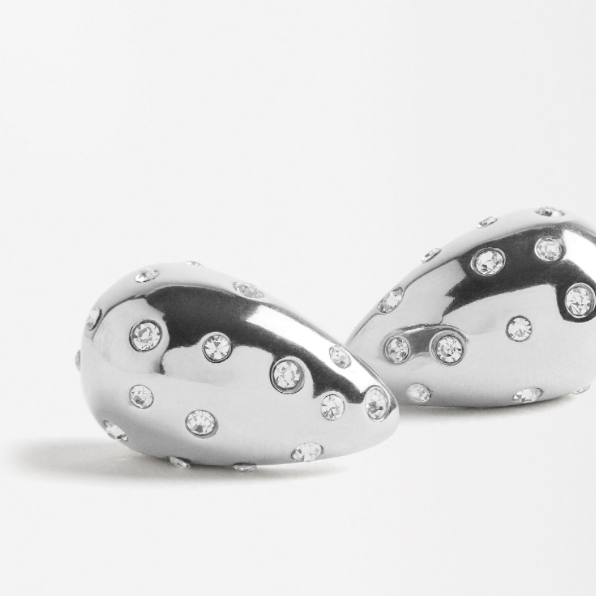 HoopLa - Icon Tear Drop-Stainless Steel and CZ: Yellow Gold