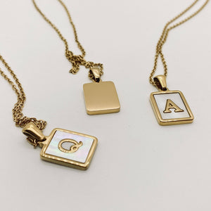 Square Initial Necklace