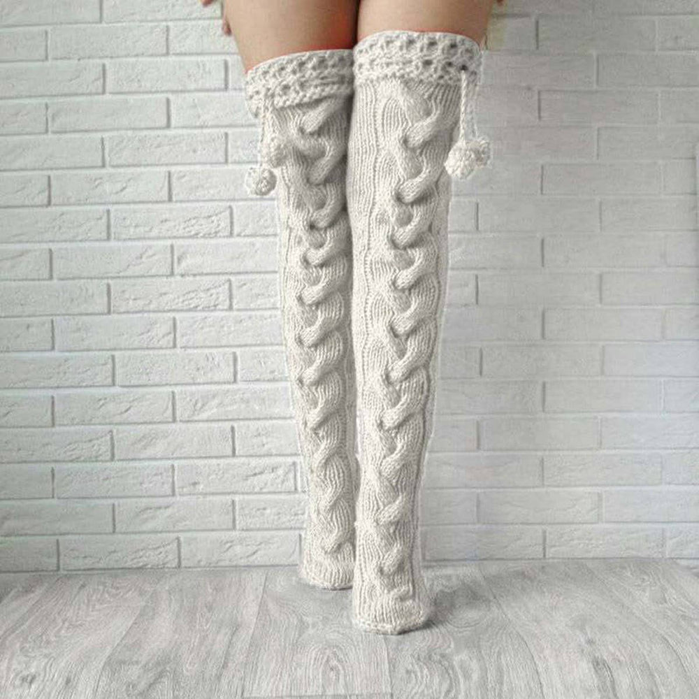 Cable Sweater Over the Knee Sock