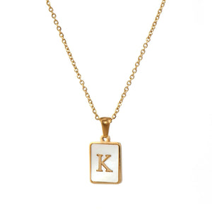 Square Initial Necklace