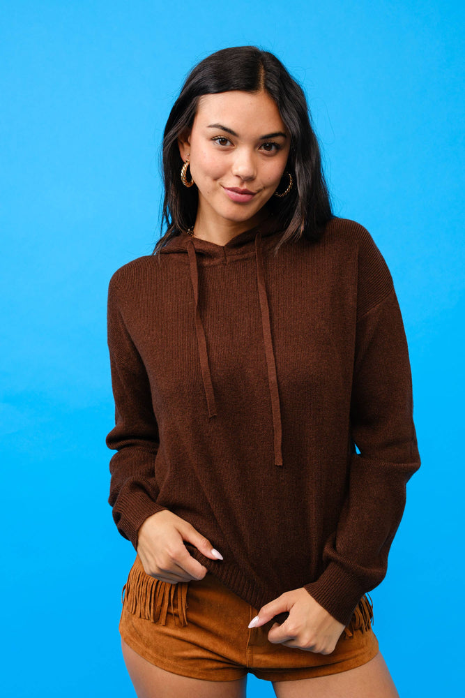 Chocolate Cashmere Hoodie Sweater