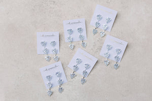 St Armands Designs of Sarasota - Silver Palm Diamond Drop Earrings