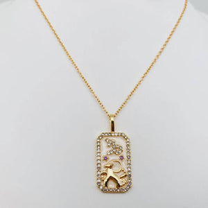 Zodiac Enamel 12 Constellation Inlaid Cubic Zirconia Necklace