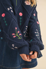 Wildflower Navy Sweater