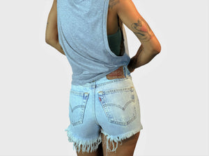 High-Rise Upcycled Levi Cutoff Shorts