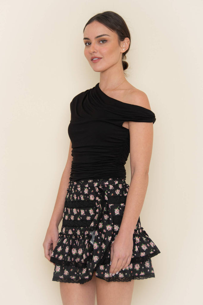 Black Twist Knit Top