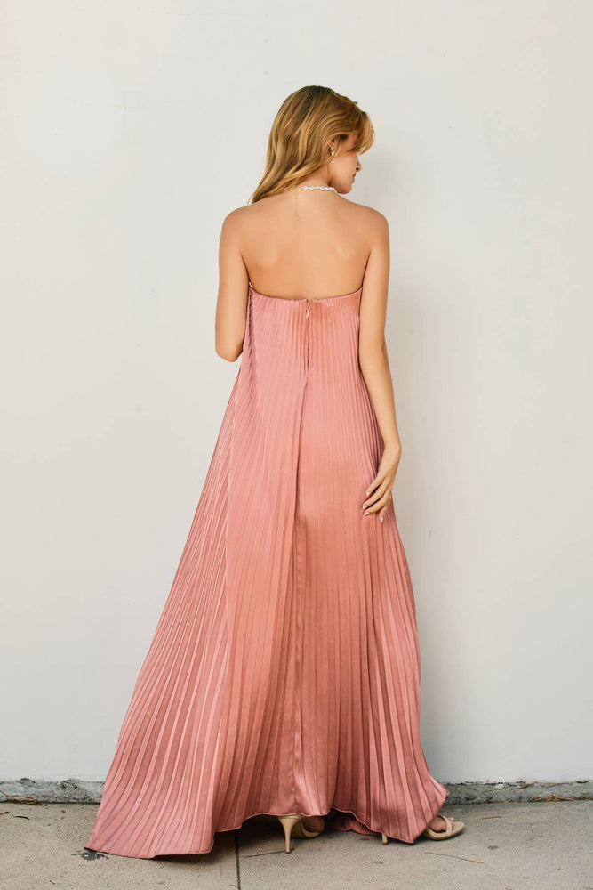 Moonglade Pleated Maxi Column Dress