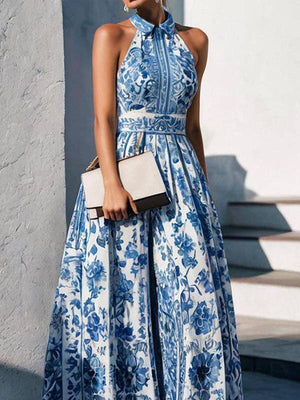 Blue Floral Maxi Dress
