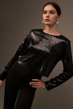 Black Sequins Top