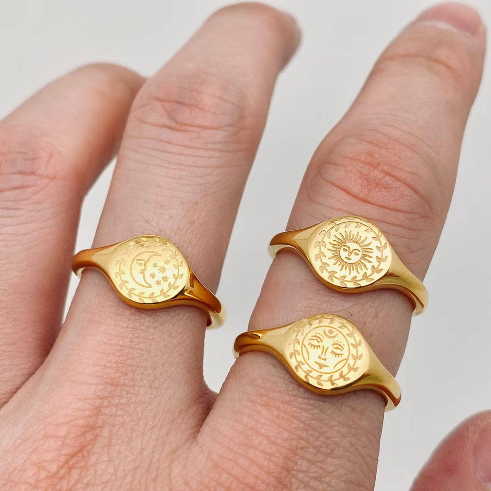 Moon Sun Stars Goddess Ring: Sun / 8