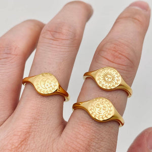 Moon Sun Stars Goddess Ring: Sun / 8