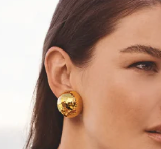 HoopLa Style - Pop It Button Stud Earrings, Earring Steel Leaver Back: Yellow Gold