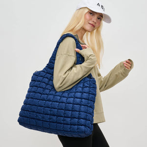 Elevate - Quilted Puffer Nylon Hobo: Navy